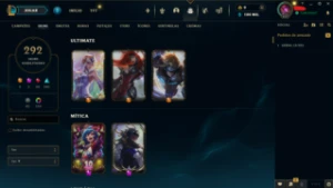 Conta Mestre - Nível 637 - +150 Pontos - 292 Skins - League of Legends LOL