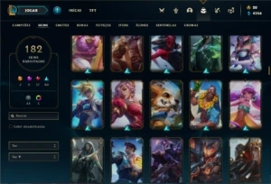 Conta prata 4 com TODOS os champs e 182 Skins + 4 Prestigios - League of Legends LOL