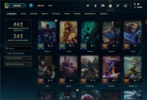 Conta prata 4 com TODOS os champs e 182 Skins + 4 Prestigios - League of Legends LOL