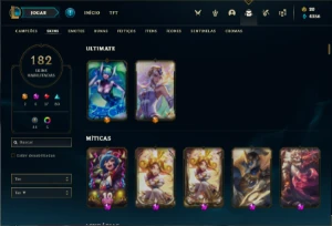 Conta prata 4 com TODOS os champs e 182 Skins + 4 Prestigios - League of Legends LOL