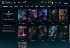 Bronze 1 com 21 Champs e 2 Skins - League of Legends LOL