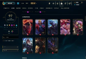 Ferro 1 com 110 Champs e 97 Skins ( MID / JG / ADC ) - League of Legends LOL