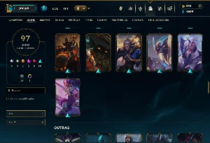 Ferro 1 com 110 Champs e 97 Skins ( MID / JG / ADC ) - League of Legends LOL