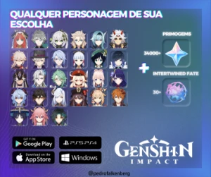Conta com o Personagem de sua escolha + gemas - Genshin Impact
