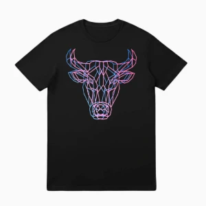 Camiseta Preta Touro - Artesanato e Personalizados