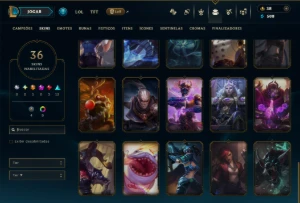 Bronze 1 com 65 Champs e 36 Skins - League of Legends LOL