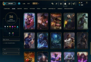 Bronze 1 com 65 Champs e 36 Skins - League of Legends LOL