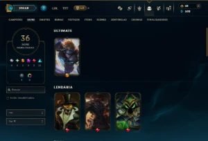 Bronze 1 com 65 Champs e 36 Skins - League of Legends LOL