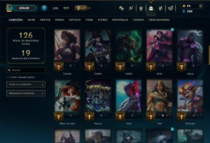 Bronze 1 com 65 Champs e 36 Skins - League of Legends LOL