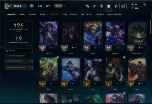 Bronze 1 com 65 Champs e 36 Skins - League of Legends LOL