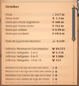 Vendo conta 1b300 de fama. End Game. - Albion Online