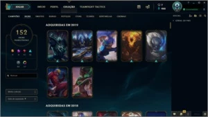 CONTA LOL OURO II, 152 SKINS, 19 CROMAS e 145 CHAMP - League of Legends