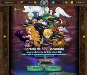 Conta 7DS Iniciante com personagens meta (Escanor e Merlim) - Outros