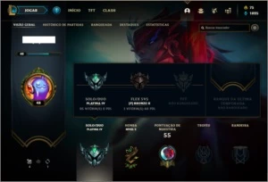 Conta platina 4 baratinha com 5 skins e 33 champs - League of Legends LOL