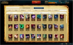 Conta S5 Gold I - 65 Champions, 36 Skins e 7 Pages Rune - League of Legends LOL