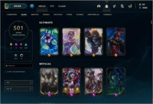 LvL 259, All Champions, 501 Skins, 98 Emotes, 246 Icones... - League of Legends LOL