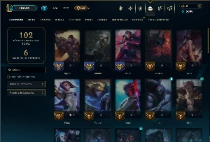 Unranked com 50 Champs e 16 Skins +5 Vitoriosas - League of Legends LOL