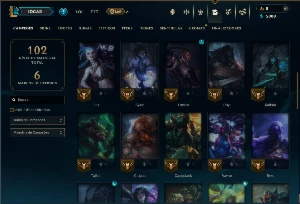 Unranked com 50 Champs e 16 Skins +5 Vitoriosas - League of Legends LOL