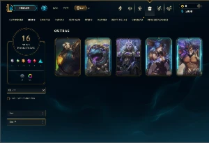 Unranked com 50 Champs e 16 Skins +5 Vitoriosas - League of Legends LOL