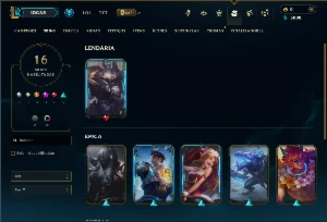 Unranked com 50 Champs e 16 Skins +5 Vitoriosas - League of Legends LOL