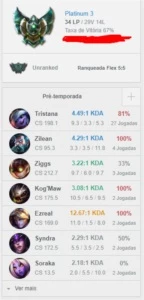 SMURF PLATINA 3 MMR ALTO - League of Legends LOL