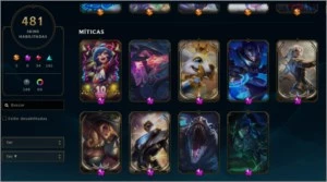 Conta lol com 481 skins, diamante 3, muitas coisas raras - League of Legends