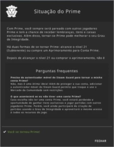 Conta Com Prime no CS:GO - Counter Strike