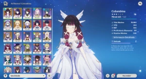 Conta Genshin Impact | Columbina + Raiden + Mizuki