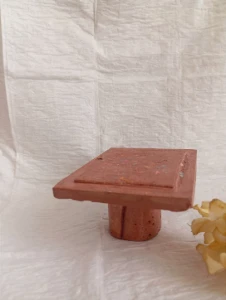 Porta-Velas Pedestal Rústico em Concreto - Artesanato e Personalizados