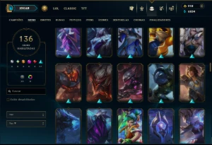 Prata 4 com 150 Champs e 136 Skins ( JG / SUP ) - League of Legends LOL