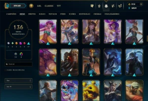 Prata 4 com 150 Champs e 136 Skins ( JG / SUP ) - League of Legends LOL