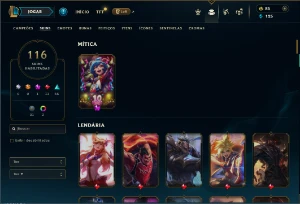 Esmeralda 4 com 150 Champs e 116 Skins ( ADC / MID ) - League of Legends LOL