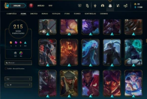 Prata 4 com TODOS os champs e 215 Skins + 2 Prestigios - League of Legends LOL