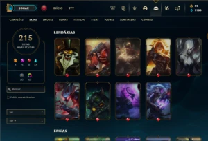 Prata 4 com TODOS os champs e 215 Skins + 2 Prestigios - League of Legends LOL