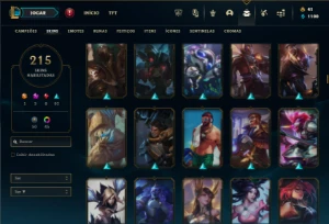 Prata 4 com TODOS os champs e 215 Skins + 2 Prestigios - League of Legends LOL