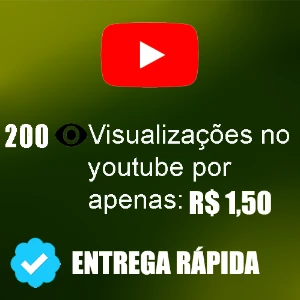 200 visualizações youtube por R$ 1,50 - Redes Sociais