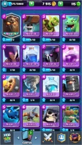 Clash Royale:Arena 11,com troca de nome,level 8,ledarias 2