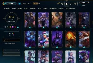 Prata 1 com TODOS os Champs e 164 Skins +3 Prestigios - League of Legends LOL