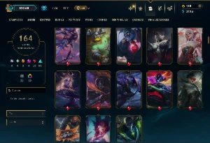 Prata 1 com TODOS os Champs e 164 Skins +3 Prestigios - League of Legends LOL