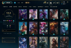 Prata 1 com TODOS os Champs e 164 Skins +3 Prestigios - League of Legends LOL