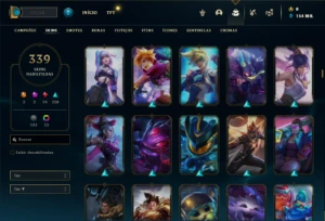 Conta Prata 1 com TODOS os champs e 339 Skins ( MAIN ADC ) - League of Legends LOL