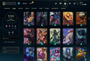 Conta Prata 1 com TODOS os champs e 339 Skins ( MAIN ADC ) - League of Legends LOL
