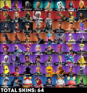 Conta Fortnite 64 skins ⭐️ John Wick⭐️Lara Croft⭐️Marshmello