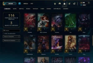 Unranked com 55 Champs e 40 Skins ( TOP / JG ) - League of Legends LOL