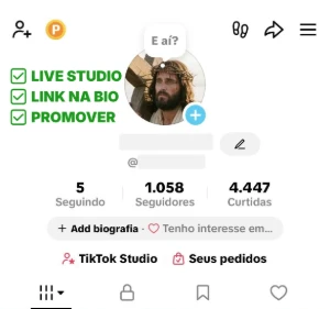 Conta Tiktok + Live Studio | +1.050 Seguidores + E-Mail - Redes Sociais
