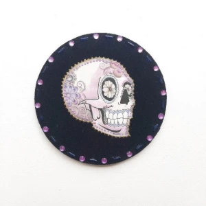 Quadrinho Veludo Caveira Mexicana 1 - Artesanato e Personalizados