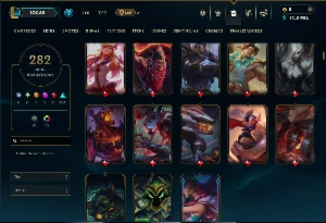 Bronze 2 com TODOS os Champs e 282 Skins ( MID / SUP ) - League of Legends LOL