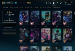 Bronze 2 com TODOS os Champs e 282 Skins ( MID / SUP ) - League of Legends LOL