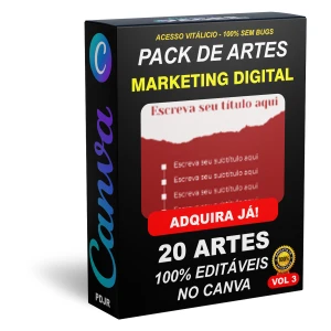 Pack Canva Marketing Digital Vol 3 - 20 Artes Editáveis - Serviços Digitais