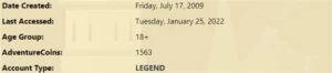 CONTA AQW 12 ANOS - Adventure Quest World